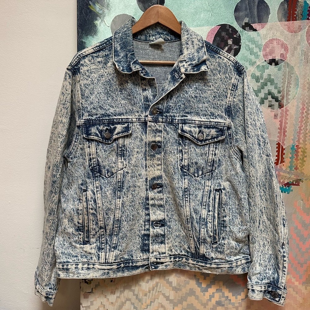 Vintage Bristol Blues Jacket Acid Wash Denim Trucker Made USA 80s 90s